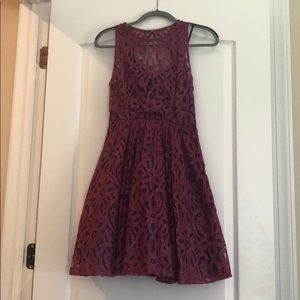 Size 2 Tracy Reese shiny purple and navy dress